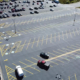 Aerial View Of Massive Painted Parking Lot