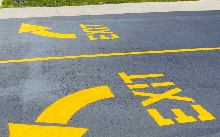 Beaver Dam High School Parking Lot Exit Arrows In Parking Lot