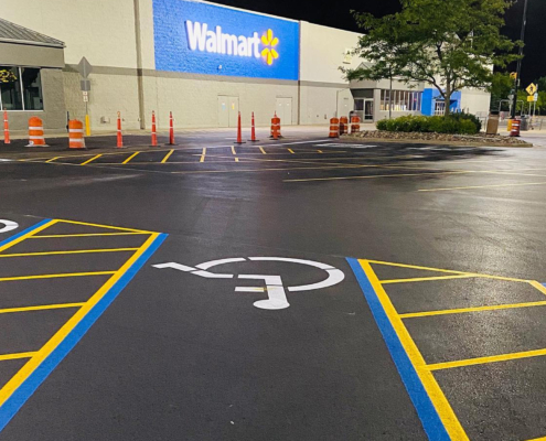 Freshly Painted Walmart Parking Lot
