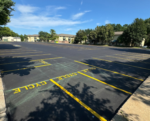 Bike Parking Lanes In Large Parking Lot