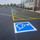 Portrait Image Of Freshly Painted Handicap Parking Spots